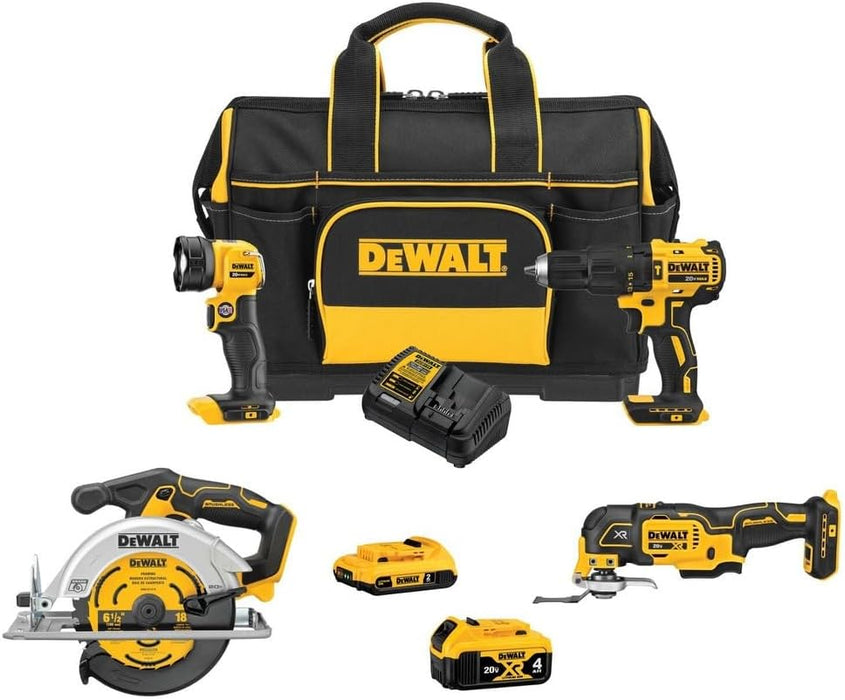 DEWALT 20V MAX* Brushless 4-Tool Combo Kit with Medium Site-Ready Storage (DCKSS400D1M1)