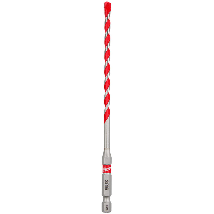 Milwaukee 3/16" x 4" x 6" SHOCKWAVE Impact Duty Carbide Hammer Drill Bit 48-20-9006