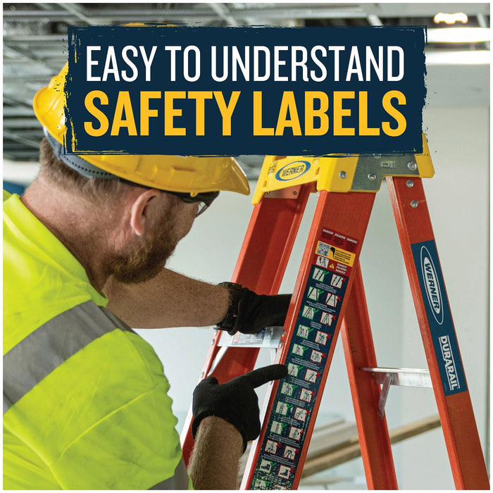 Werner 6204 Fiberglass Step Ladder, 4 ft, Type IA, 300 lb Duty Rating, 6200 Series w/ LOCKTOP