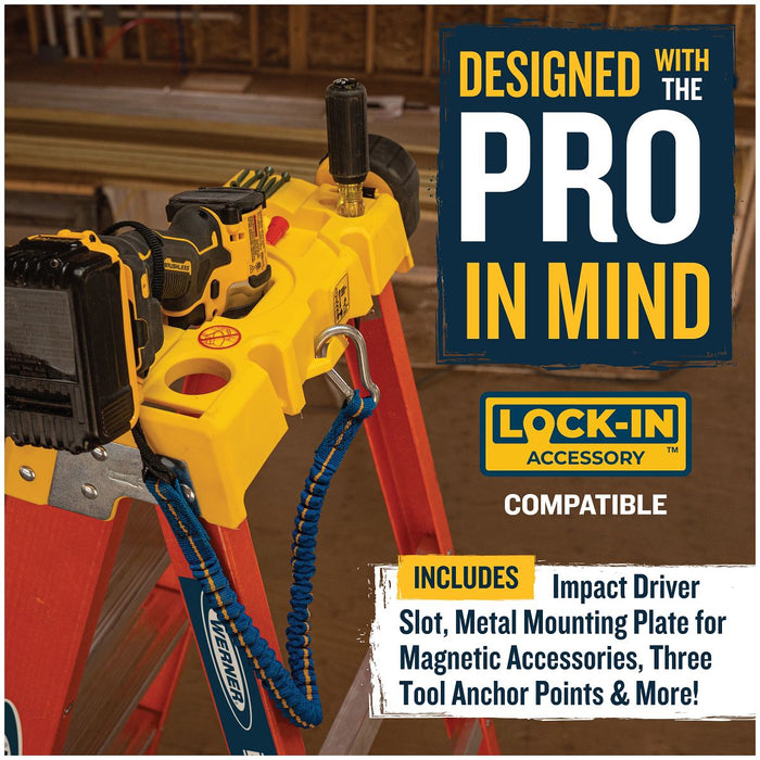 Werner 6204 Fiberglass Step Ladder, 4 ft, Type IA, 300 lb Duty Rating, 6200 Series w/ LOCKTOP