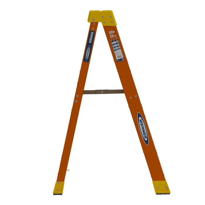 Werner 6204 Fiberglass Step Ladder, 4 ft, Type IA, 300 lb Duty Rating, 6200 Series w/ LOCKTOP
