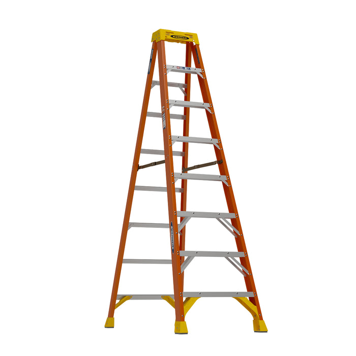 Werner 6208 Fiberglass Step Ladder, 8 ft, Type IA, 300 lb Duty Rating, 6200 Series w/ LOCKTOP