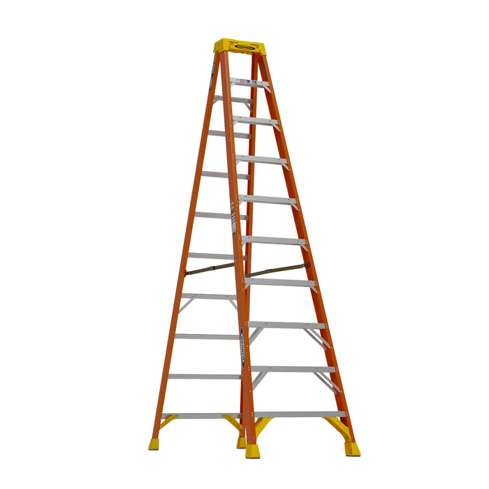 Werner 6210 Fiberglass Step Ladder, 10 ft, Type IA, 300 lb Duty Rating, 6200 Series w/ LOCKTOP