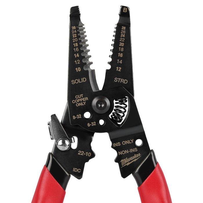 MILWAUKEE 10-28 AWG Multi-Purpose Dipped Grip Wire Stripper & Cutter w/ Reinforced Head