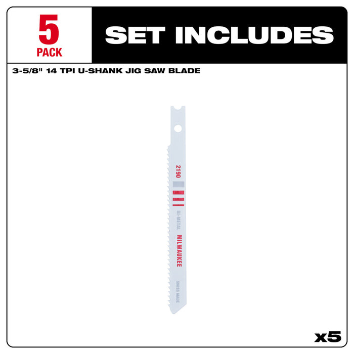 Milwaukee Tools (5)JIG SAW BL METAL 14T 3-5/8L 48-42-2190