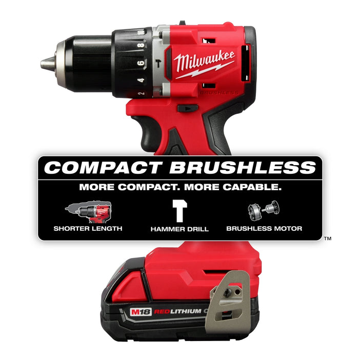 MILWAUKEE M18™ Compact 1/2" Hammer Drill/Driver Kit