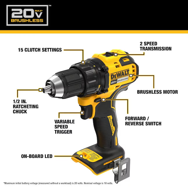 DEWALT 20V MAX XR Brushless 5-Tool Combo Kit with 5Ah Batteries | DCK530P2