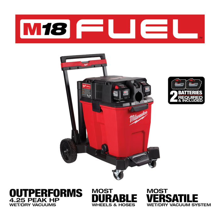 Milwaukee M18 FUEL 12 Gallon Dual-Battery Wet/Dry Vacuum Kit 0930-22HD