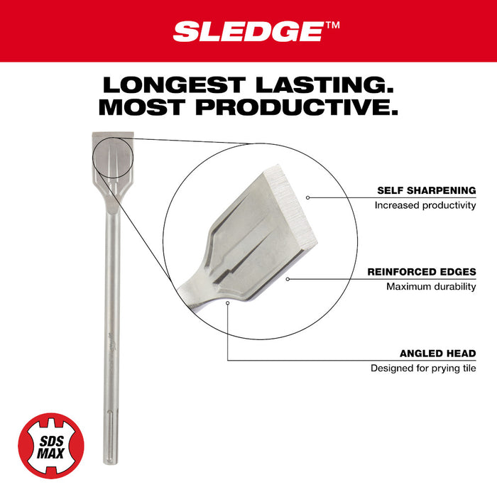 Milwaukee Tools SDS MAX SLEDGE 2"Tile Chisel 48-62-4258