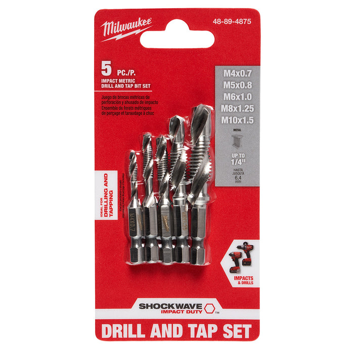 Milwaukee Tools 5PC METRIC IMPACT DRILL TAP SET 48-89-4875