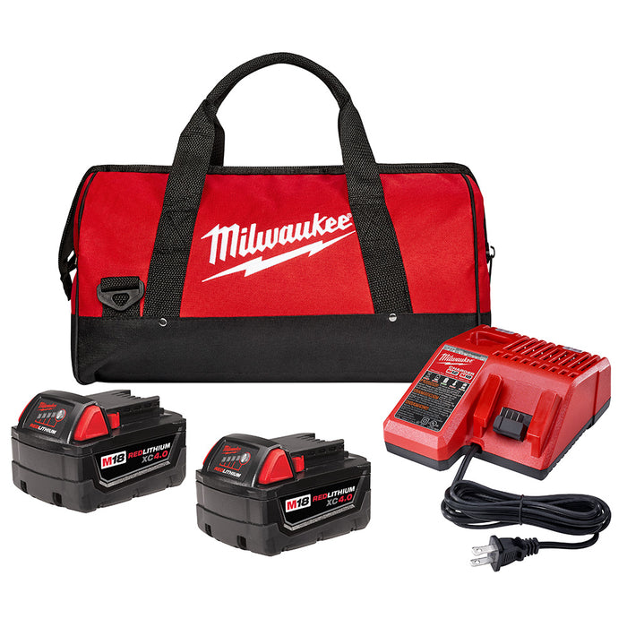 Milwaukee Tools Charger w 2 M18 XC4.0 batteries 48-59-1840P