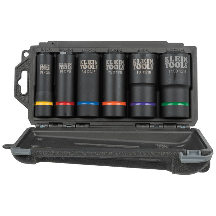 KLEIN TOOLS 6 PC. 6-Point 2-IN-1 Impact Socket Set