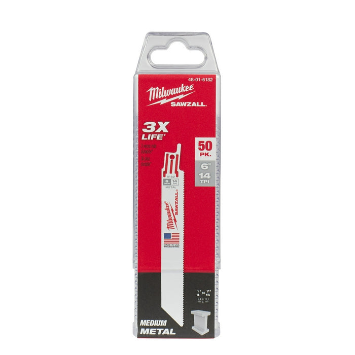 Milwaukee Tools 6" 14 TPI Sawzall® Blades (50) 48-01-6182