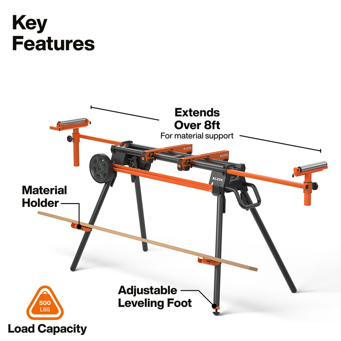 Klein Tools Adjustable Rolling Miter Saw Stand