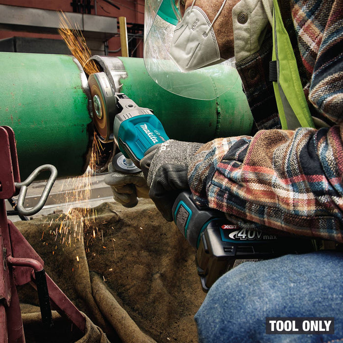 Makita GAG16Z 40V max XGT® Brushless Cordless 5" Paddle Switch Flathead Grinder, Variable Speed, with Electric Brake, Tool Only