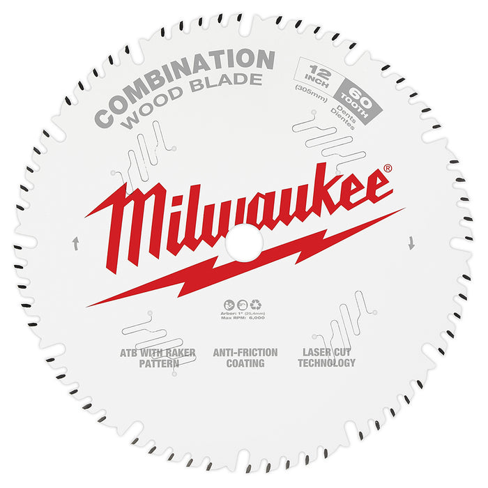 MILWAUKEE 12" 60T Circular Saw Wood Cutting Blade