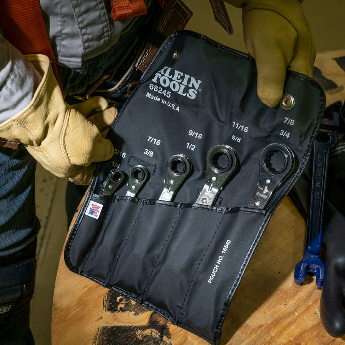 HERRAMIENTAS KLEIN 5 UDS. Juego de llaves de caja con trinquete reversible