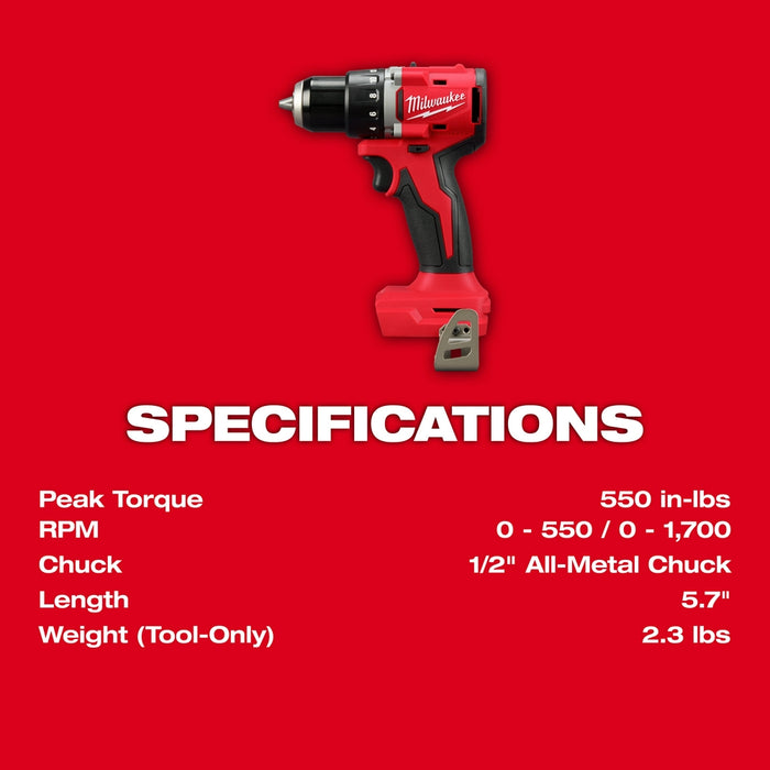MILWAUKEE M18™ Compact 1/2" Drill/Driver (Tool Only)