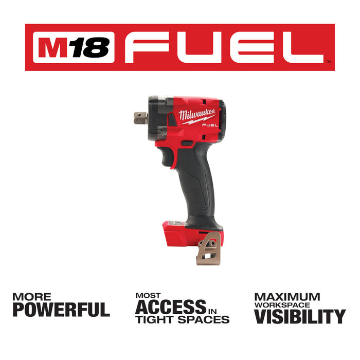 MILWAUKEE M18 FUEL™ 1/2" Compact Impact Wrench w/ Pin Detent (Tool Only)