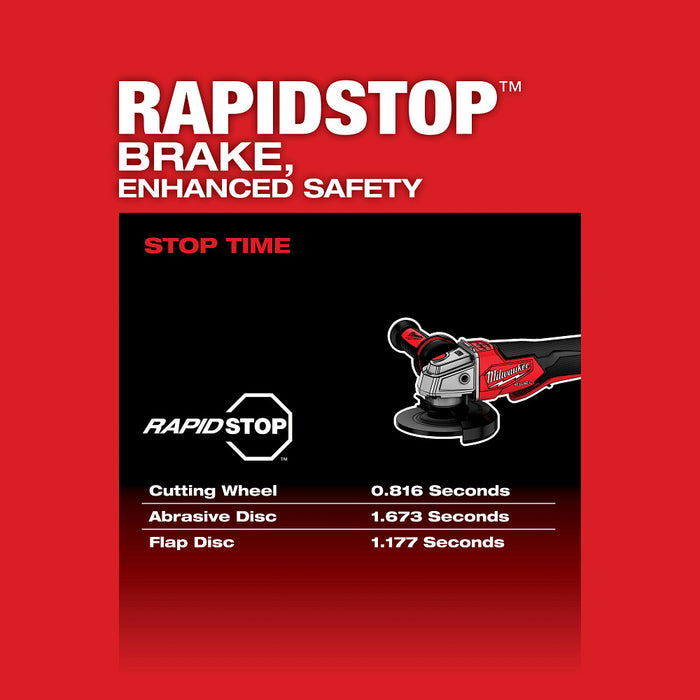 Amoladora con freno de velocidad variable MILWAUKEE M18 FUEL™ de 4-1/2" / 5" con interruptor sin bloqueo de paleta (solo herramienta)