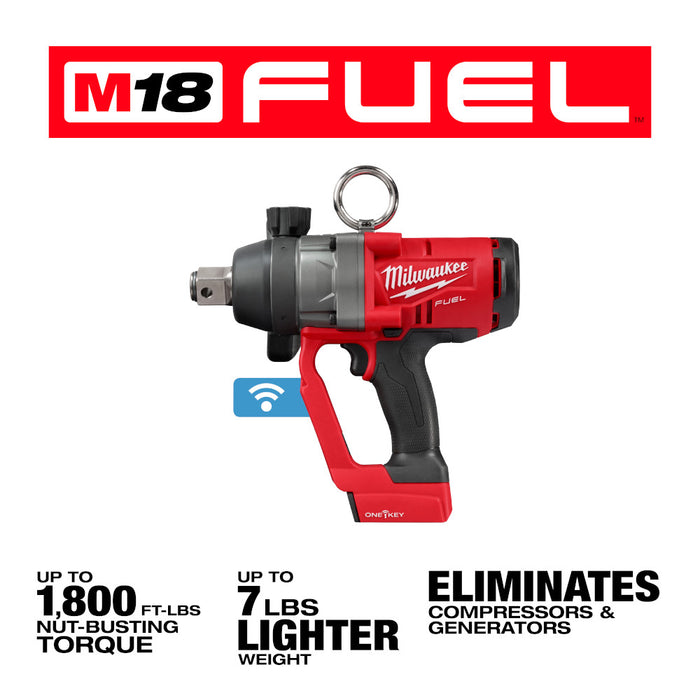 MILWAUKEE M18 FUEL™ 1" High Torque Impact Wrench w/ ONE-KEY™ (Tool Only)