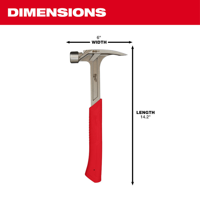 MILWAUKEE 20 oz. Smooth Face Rip Claw Hammer