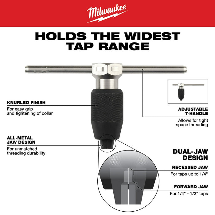 MILWAUKEE HEX-LOK 2-IN-1 Tap & Die Threading Handle & Tap Collet