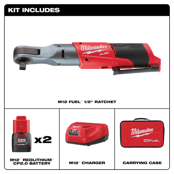 MILWAUKEE M12™ FUEL™ Juego de trinquete de 1/2"