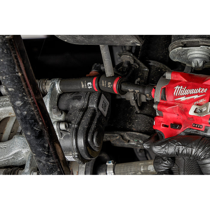 MILWAUKEE SHOCKWAVE Impact Duty Dado de 6 puntos con accionamiento de 3/8" y 13 mm de profundidad