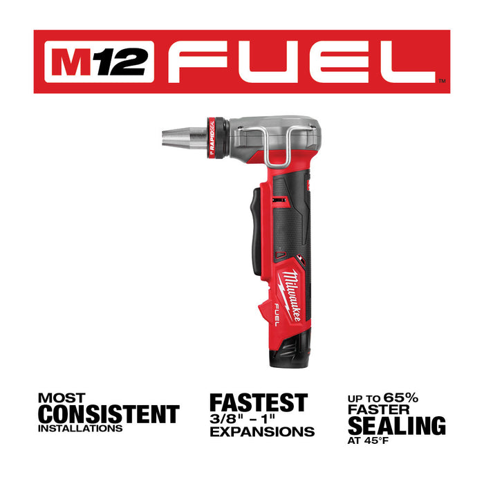 Expansor MILWAUKEE M12 FUEL™ ProPEX® con kit de cabezales expansores RAPID SEAL™ ProPEX® de 1/2"-1"