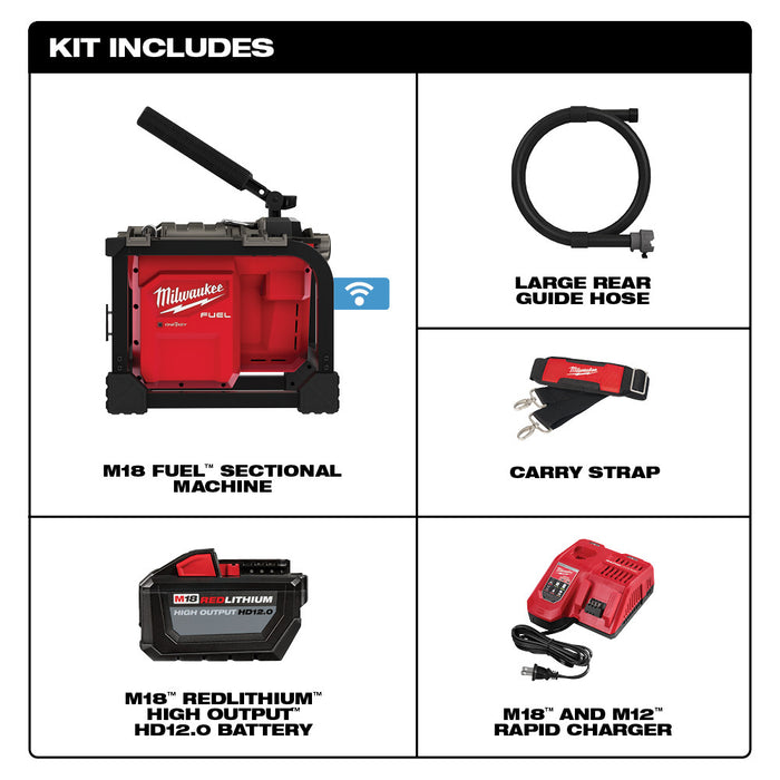 Máquina seccional MILWAUKEE M18 FUEL™ para kit de cables de 5/8" y 7/8"