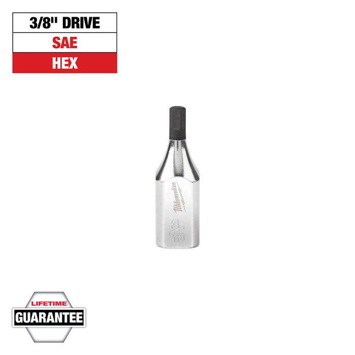 MILWAUKEE 3/8" Drive Hex Bit Sockets - SAE