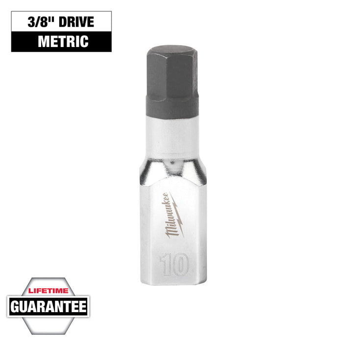 MILWAUKEE 3/8" Drive Hex Bit Sockets - Metric
