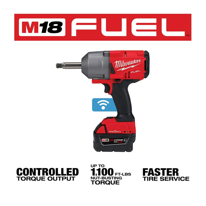 MILWAUKEE M18 FUEL™ 1/2” Ext. Anvil Controlled Torque Impact Wrench w/ ONE-KEY™ Kit