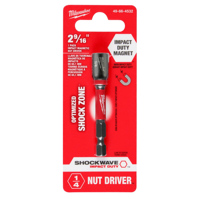 MILWAUKEE SHOCKWAVE IMPACT DUTY™ 2-9/16" Magnetic Nut Drivers