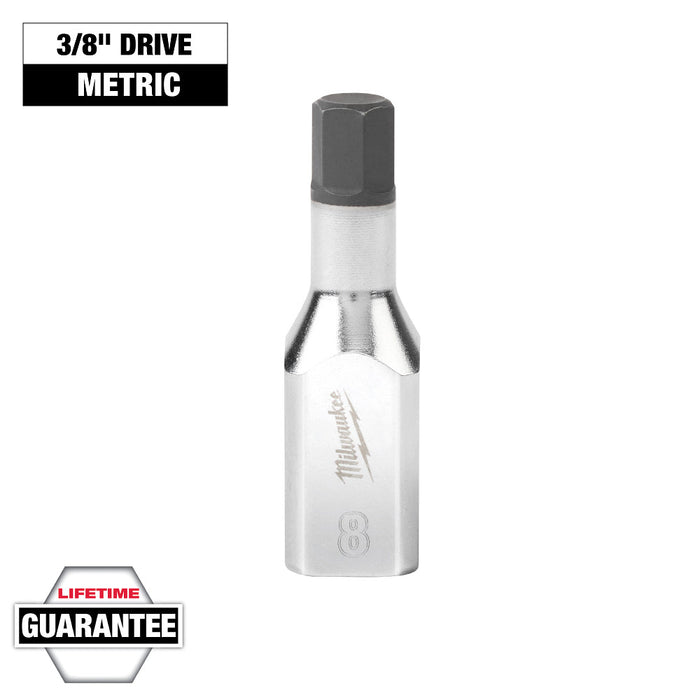MILWAUKEE 3/8" Drive Hex Bit Sockets - Metric