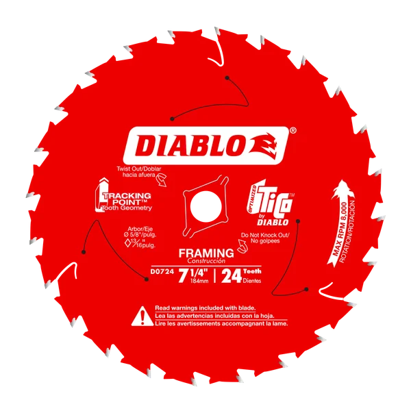 Diablo 7-1/4" x 24-Teeth Framing Saw Blade for Wood