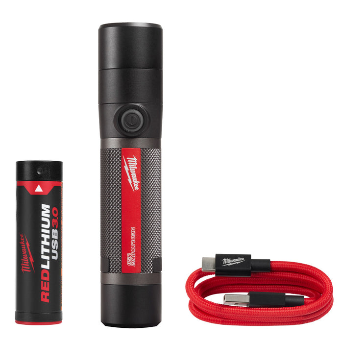 MILWAUKEE Linterna compacta recargable por USB de 800 L