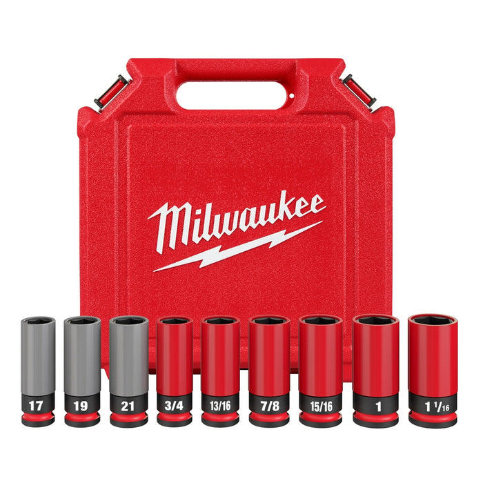 MILWAUKEE SHOCKWAVE IMPACT DUTY™ 1/2 Drive SAE y Métrico 9 PC. Juego de llaves de tuercas para ruedas