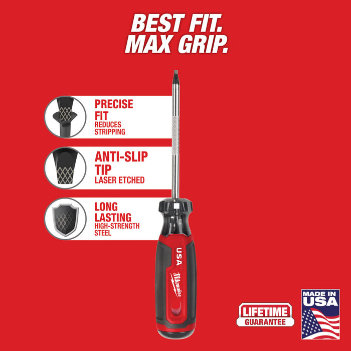 MILWAUKEE #2 Square 4" Cushion Grip Screwdriver