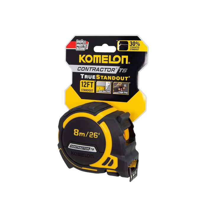 Komelon 26'/8m x 1.25" Wide Blade Contractor TS Series - Inch/Metric