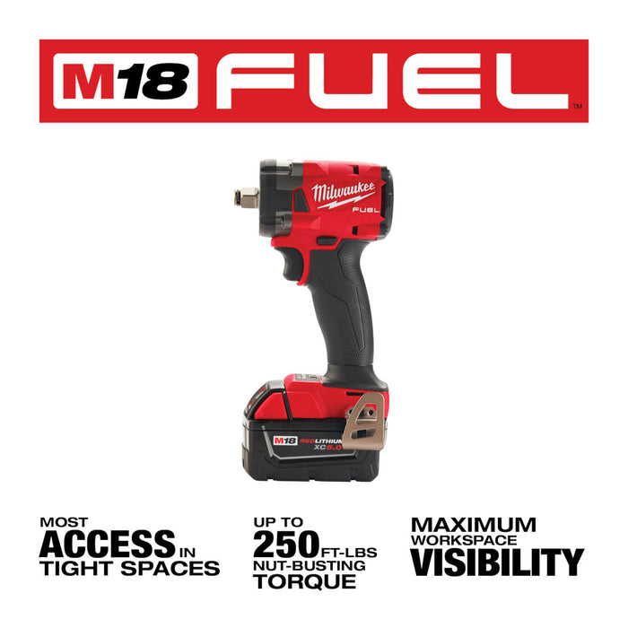 MILWAUKEE M18 FUEL™ 1/2" Compact Impact Wrench w/ Friction Ring Kit