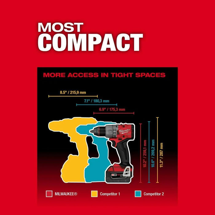Kit de taladro percutor/destornillador MILWAUKEE M18 FUEL™ de 1/2"