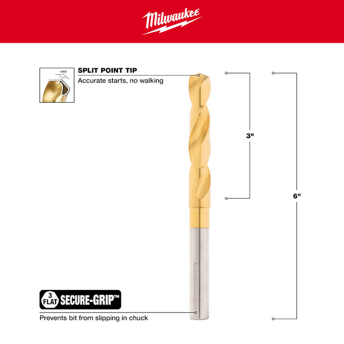 Milwaukee Tools 3/4 In. TiN Silver & Deming Bit 48-89-4640