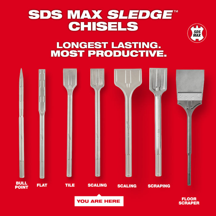 Milwaukee Tools SDS MAX SLEDGE 2" Scaling Chisel 48-62-4084