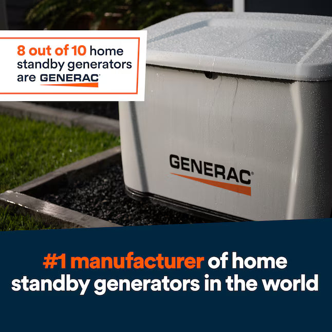 Generac Next Generation 10000 -Watt Dual Fuel (Liquid Propane/Natural Gas) 100-Amp Home Standby Generator Automatic Transfer Switch Included 7321