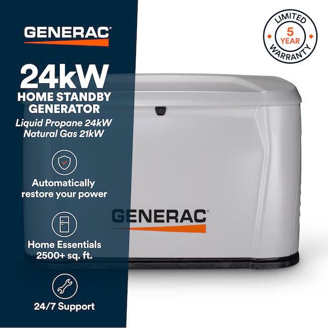 Generac Next Generation 24000 -Watt Dual Fuel (Liquid Propane/Natural Gas) Home Standby Generator 7261