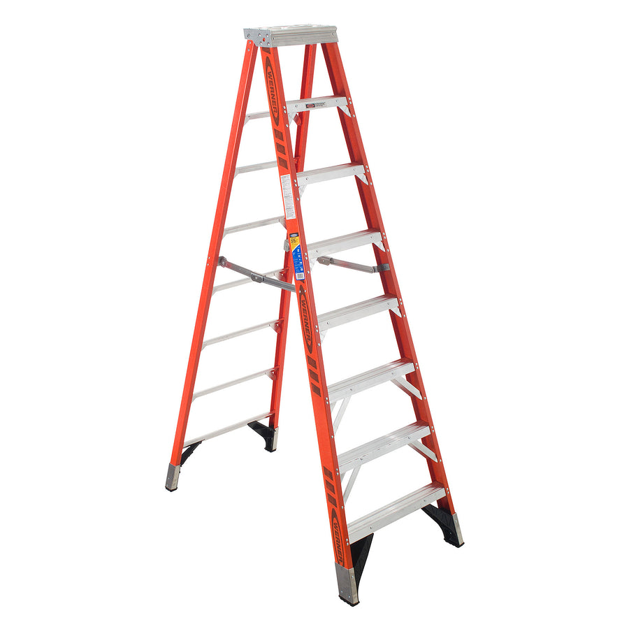 WERNER 8' Type IAA Fiberglass Step Ladder
