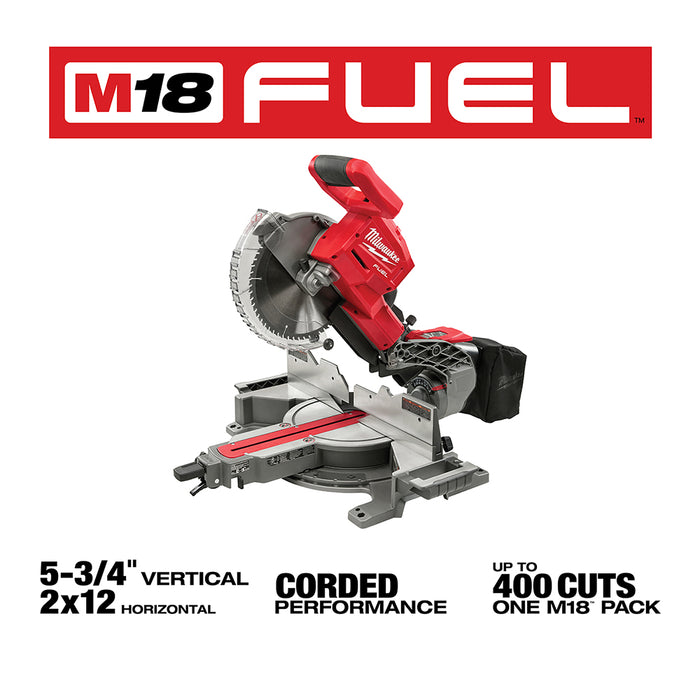 Sierra ingletadora compuesta deslizante de doble bisel MILWAUKEE M18 FUEL™ de 10" (solo herramienta)