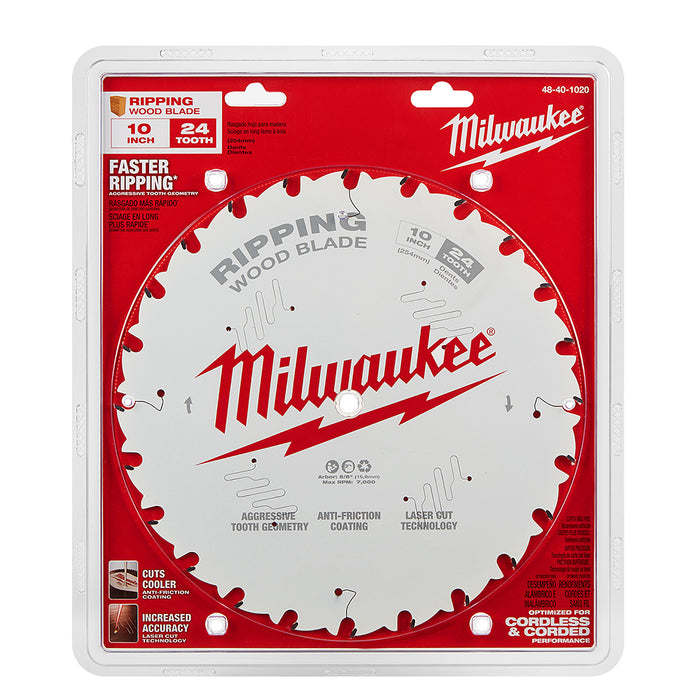 MILWAUKEE 10" 24T Circular Saw Wood Cutting Blade